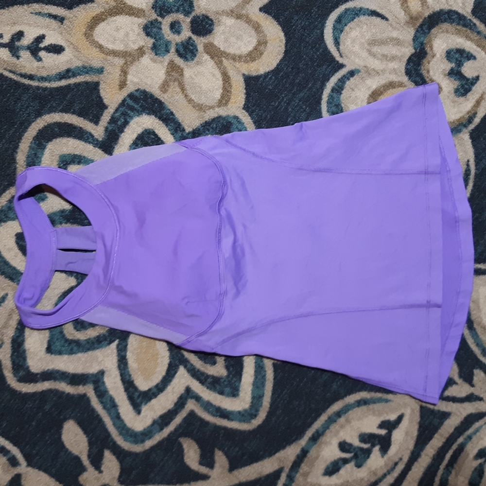 lululemon purple athletic workout tank top sz 2